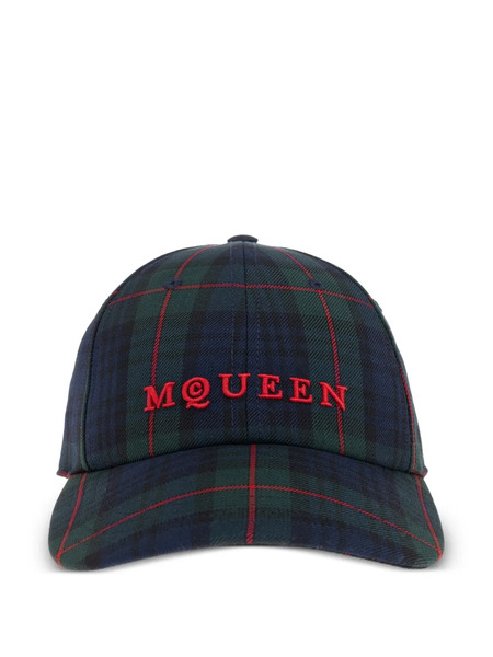  Alexander Mcqueen Plaid Logo Cap - Blue 