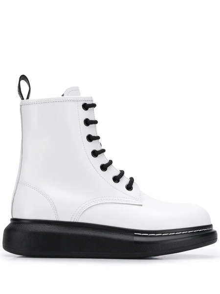  Alexander Mcqueen Platform Ankle Boots - White 