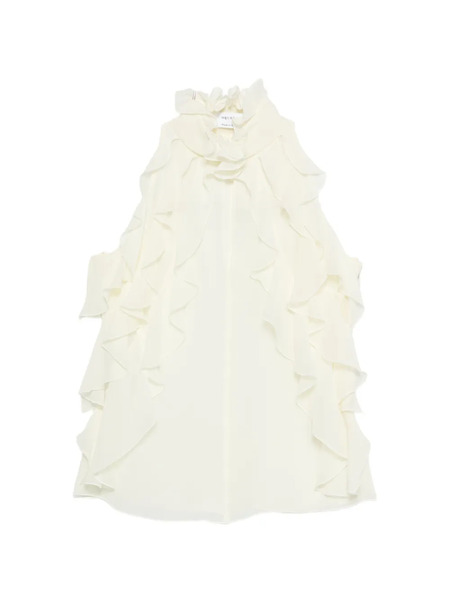  Alexander Mcqueen Ruffled Sleeveless Blouse - Neutrals 