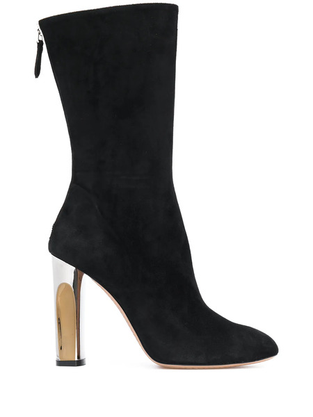  Alexander Mcqueen Sculpted-heel Fitted Boots - Black 