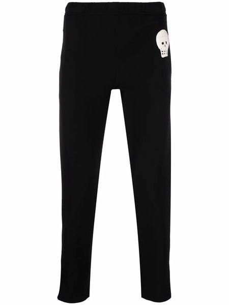 Alexander Mcqueen Skull-patch Slim-fit Track Pants - Black 