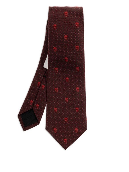  Alexander Mcqueen Skull-pattern Dotted Tie - Red 