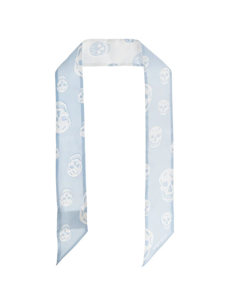  Alexander Mcqueen Skull-print Scarf - Blue 