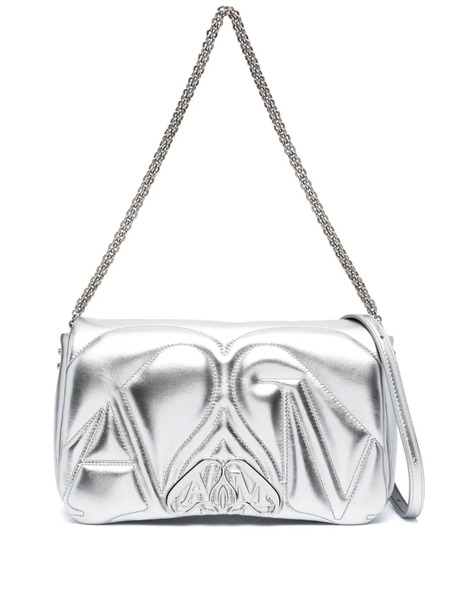  Alexander Mcqueen Small The Seal Shoulder Bag - Silver 