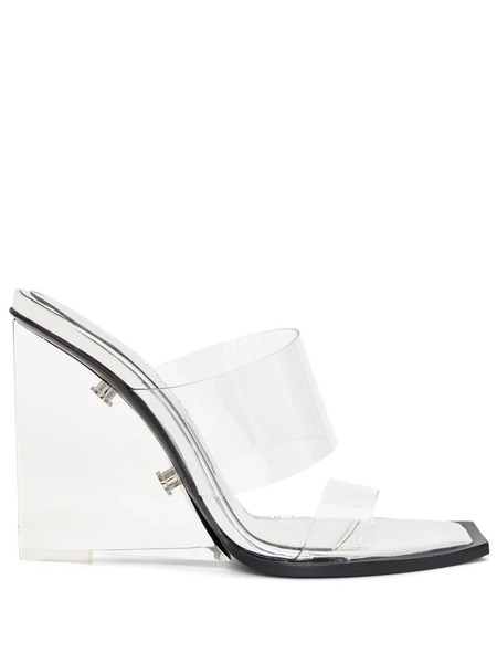  Alexander Mcqueen Square-toe Wedge-platform Sandals - Silver 
