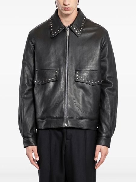  Alexander Mcqueen Studded Leather Jacket - Black 
