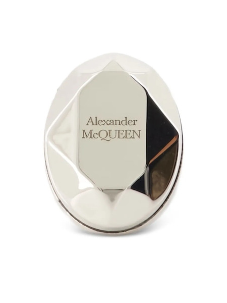  Alexander Mcqueen The Faceted Stone Ring - Silver 