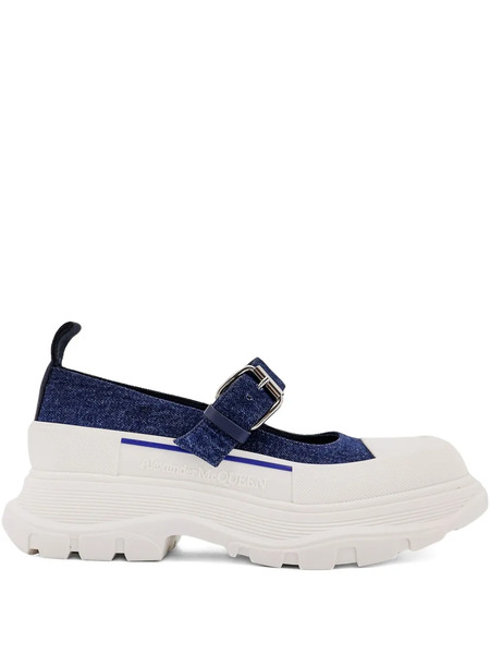  Alexander Mcqueen Thread Slick Buckle-strap Mules - White 