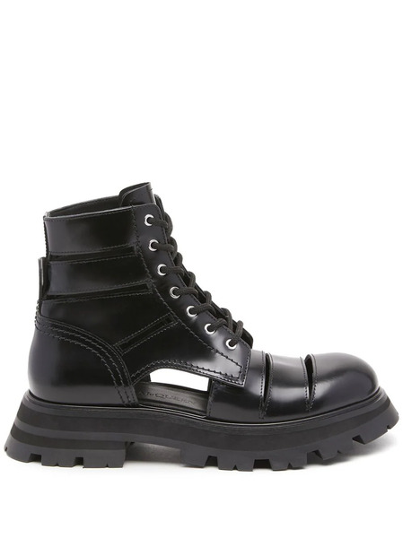  Alexander Mcqueen Wander Cut-out Combat Boots - Black 