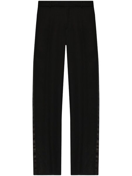  Alexander Mcqueen Wide-leg Tuxedo Trousers - Black 