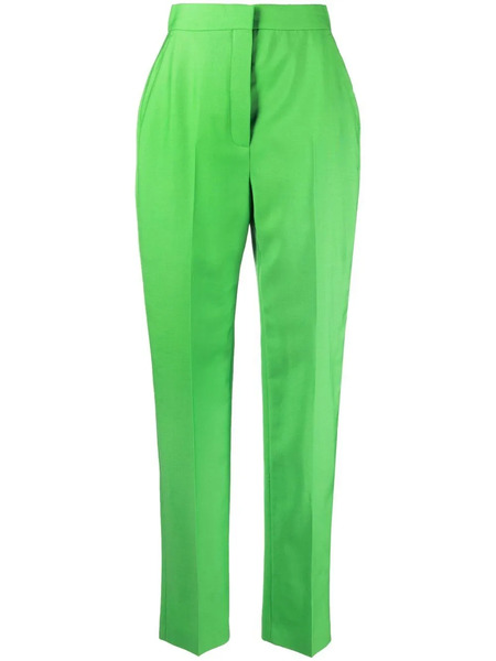  Alexander Mcqueen Wool Cigarette-cut Trousers - Green 