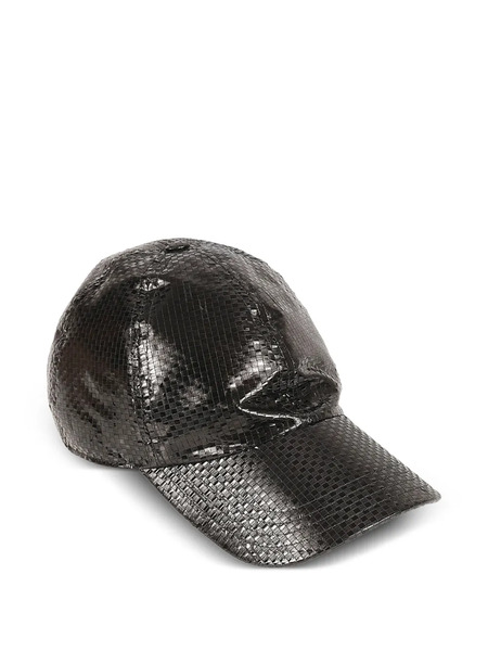  Alexander Mcqueen Woven Cap Hat - Black 