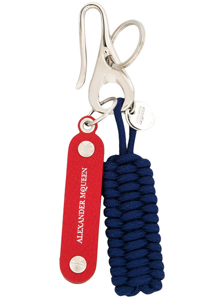  Alexander Mcqueen Woven Hook Key Ring - Red 