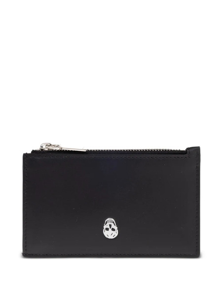  Alexander Mcqueen Zippered Leather Wallet - Black 