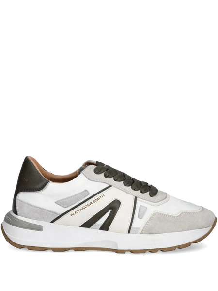  Alexander Smith Leather Panelled Sneakers - White 