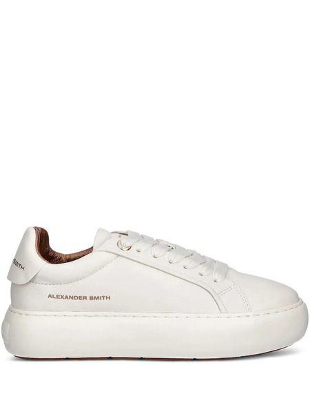  Alexander Smith Leather Platform Sneakers - White 