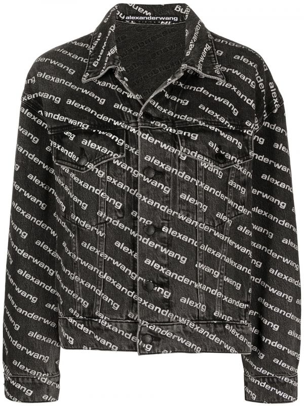 Alexander Wang All-over Logo-print Jacket - Black 