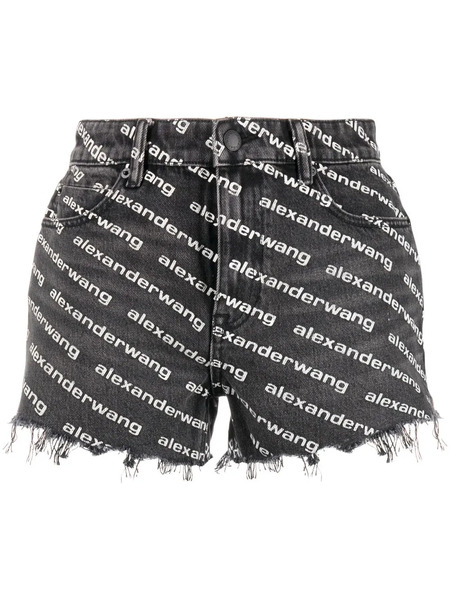 Alexander Wang Bite Short W/ White Logo - Grey Aged/white 