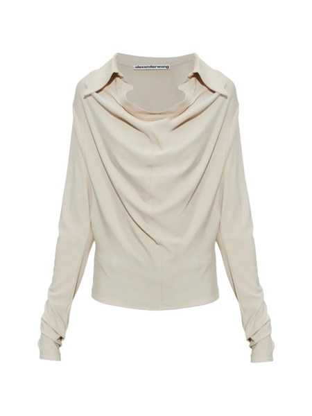  Alexander Wang Draped Long-sleeve Top - Neutrals 
