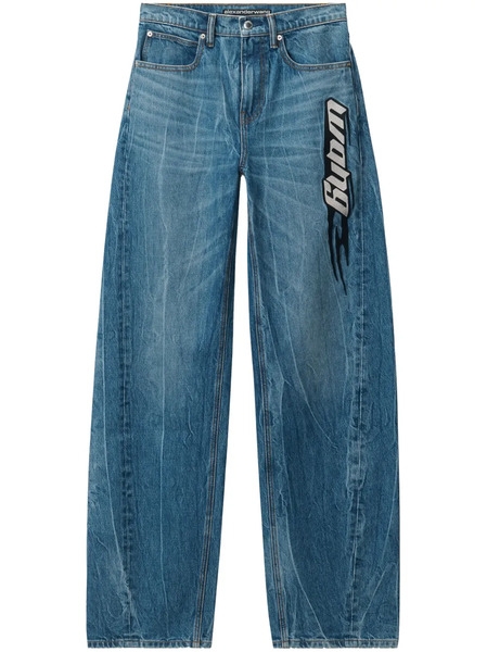 Alexander Wang Logo-patch Ballloon Jeans - Blue 
