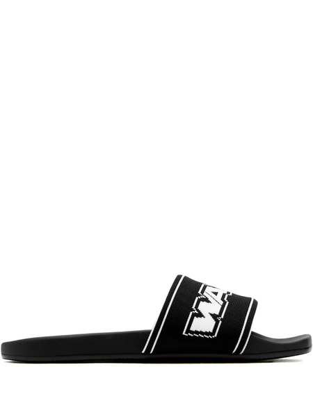 Alexander Wang Logo-strap Slides - Black 