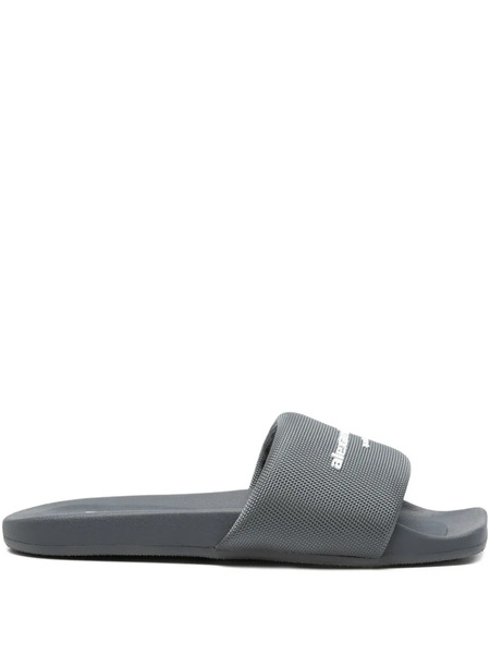  Alexander Wang Logo Strap Slides - Grey 