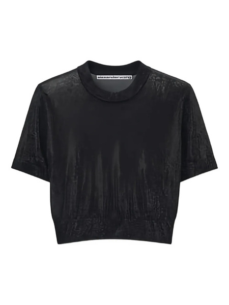  Alexander Wang Short-sleeved Cropped Top - Black 