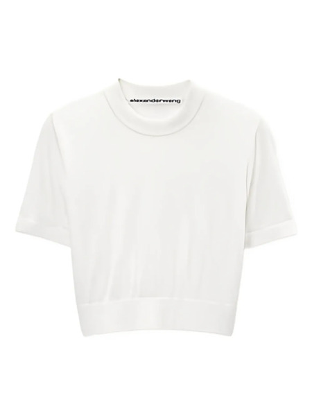  Alexander Wang Short-sleeved Cropped Top - White 