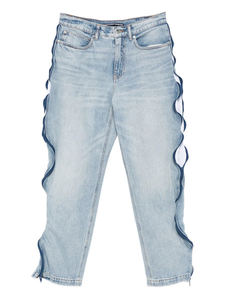  Alexander Wang Zip-detail Perforated-panel Jeans - Blue 