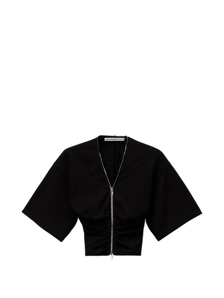  Alexander Wang Zip-up Ruched Top - Black 
