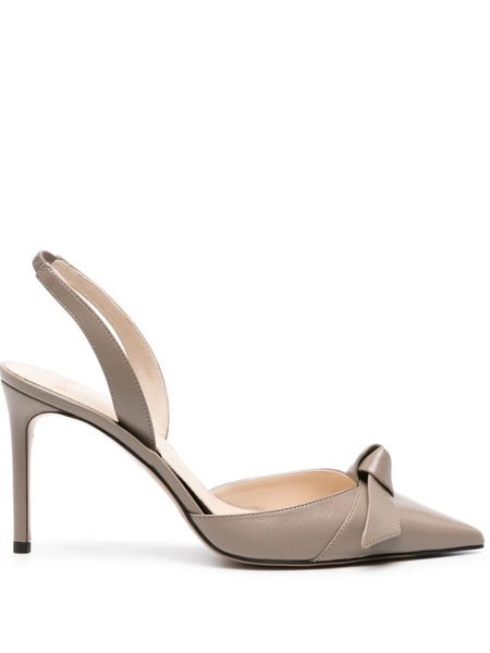  Alexandre Birman Clarita 90mm Leather Slingback Pumps - Grey 