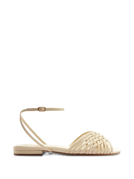  Alexandre Birman Lilian Woven Ankle-strap Flat Sandals - Neutrals 