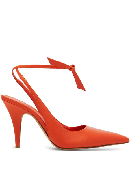  Alexandre Birman 90mm Pointed Ankle Tie Pumps - Orange 