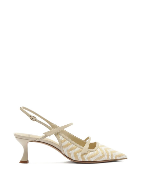  Alexandre Birman Tita Zig Raffia Slingback Pumps - Neutrals 