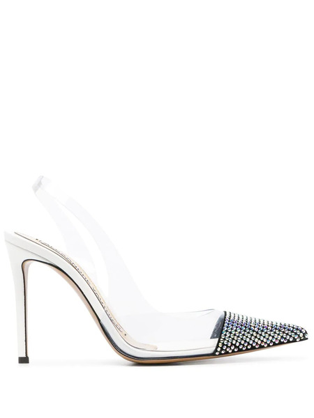  Alexandre Vauthier Amber Ghost 100mm Crystal-embellished Stiletto Pumps - White 