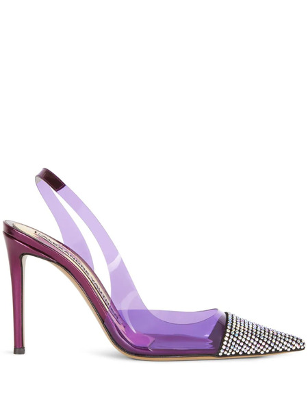  Alexandre Vauthier Amber Ghost 105mm Slingback Pumps - Purple 