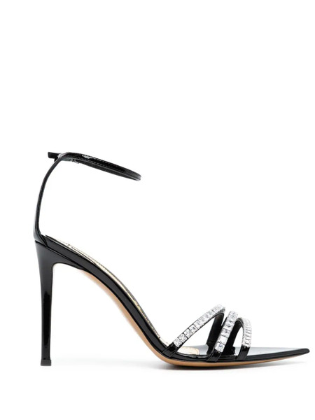  Alexandre Vauthier Crystal-embellished 85mm Leather Sandals - Black 
