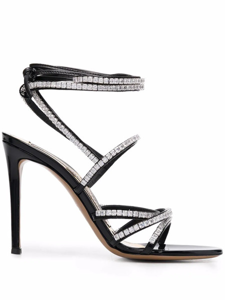  Alexandre Vauthier Crystal-embellished Strap Sandals - Black 