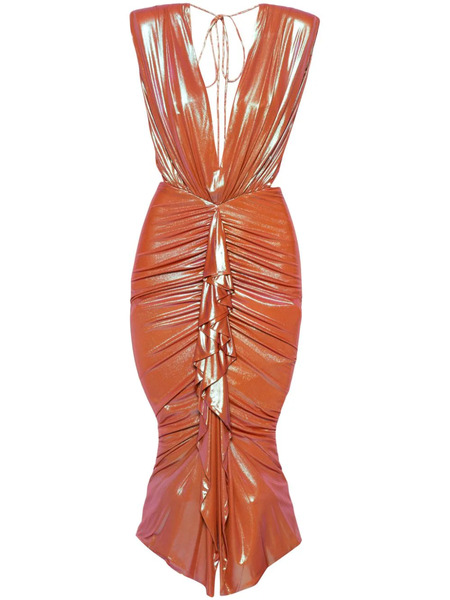  Alexandre Vauthier Draped-detail Dress - Orange 