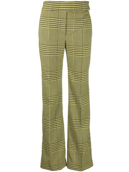  Alexandre Vauthier Houndstooth-print Flared Trousers - Green 