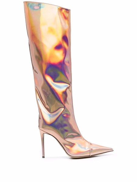  Alexandre Vauthier Iridescent-effect Knee-length Boots - Pink 