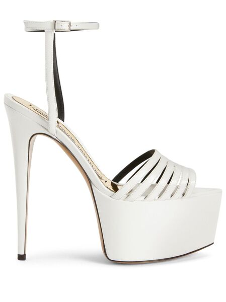  Alexandre Vauthier Leather Platform Sandals - White 
