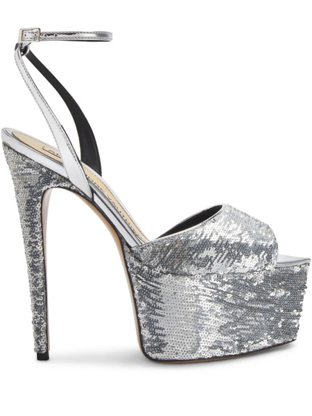  Alexandre Vauthier 160mm Sequin-embellished Sandals - Silver 