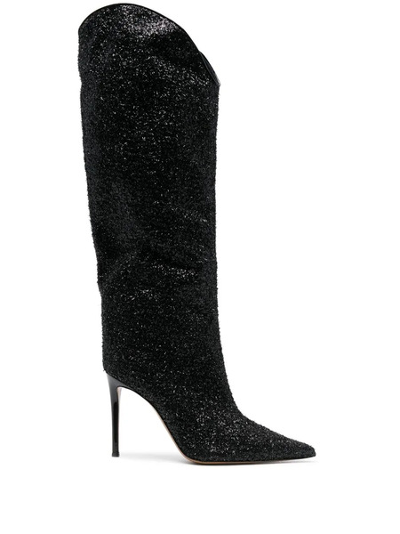  Alexandre Vauthier 110mm Sequin Knee-high Boots - Black 