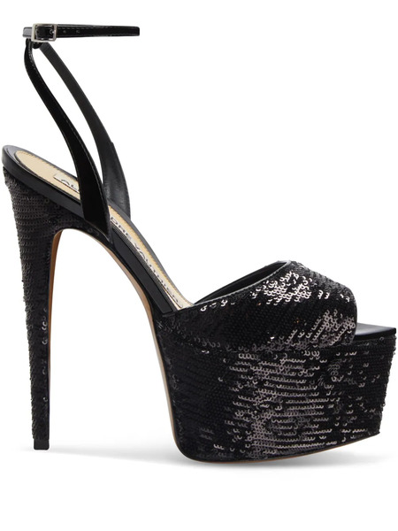  Alexandre Vauthier 160mm Sequinned Sandals - Black 