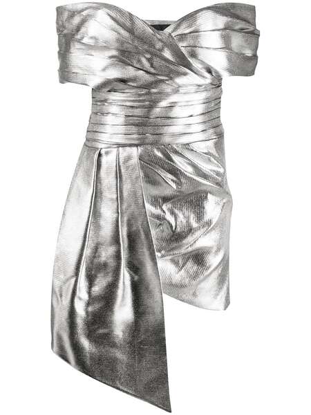  Alexandre Vauthier Off-the-shoulder Draped Mini Dress - Silver 