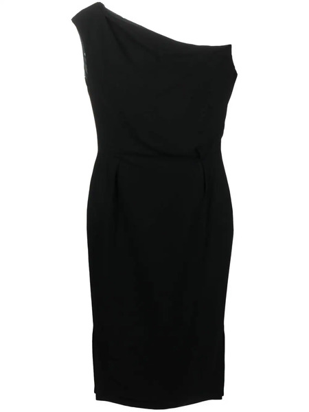  Alexandre Vauthier One-shoulder Draped Midi Dress - Black 