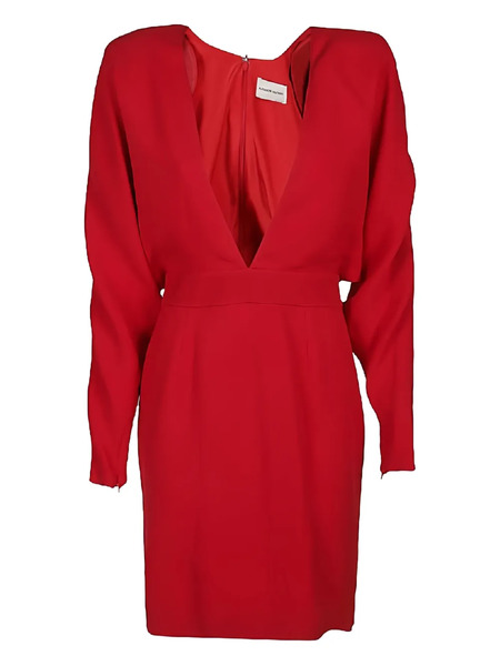  Alexandre Vauthier Plunging-neck Mini Dress - Red 