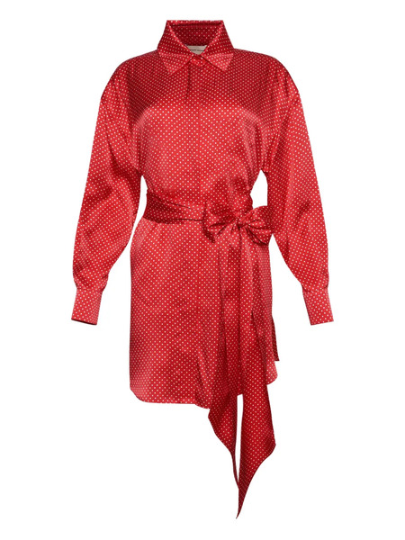  Alexandre Vauthier Polka-dot Tie Mini Dress - Red 