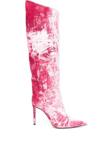  Alexandre Vauthier Stiletto-heel Velvet Boots - Pink 